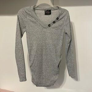 Grey Waffle Knit Tunic